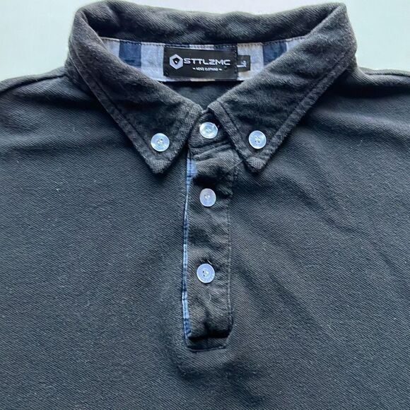 STTLZ Button Down Cotton Polo Sz. L - Picture 1 of 8